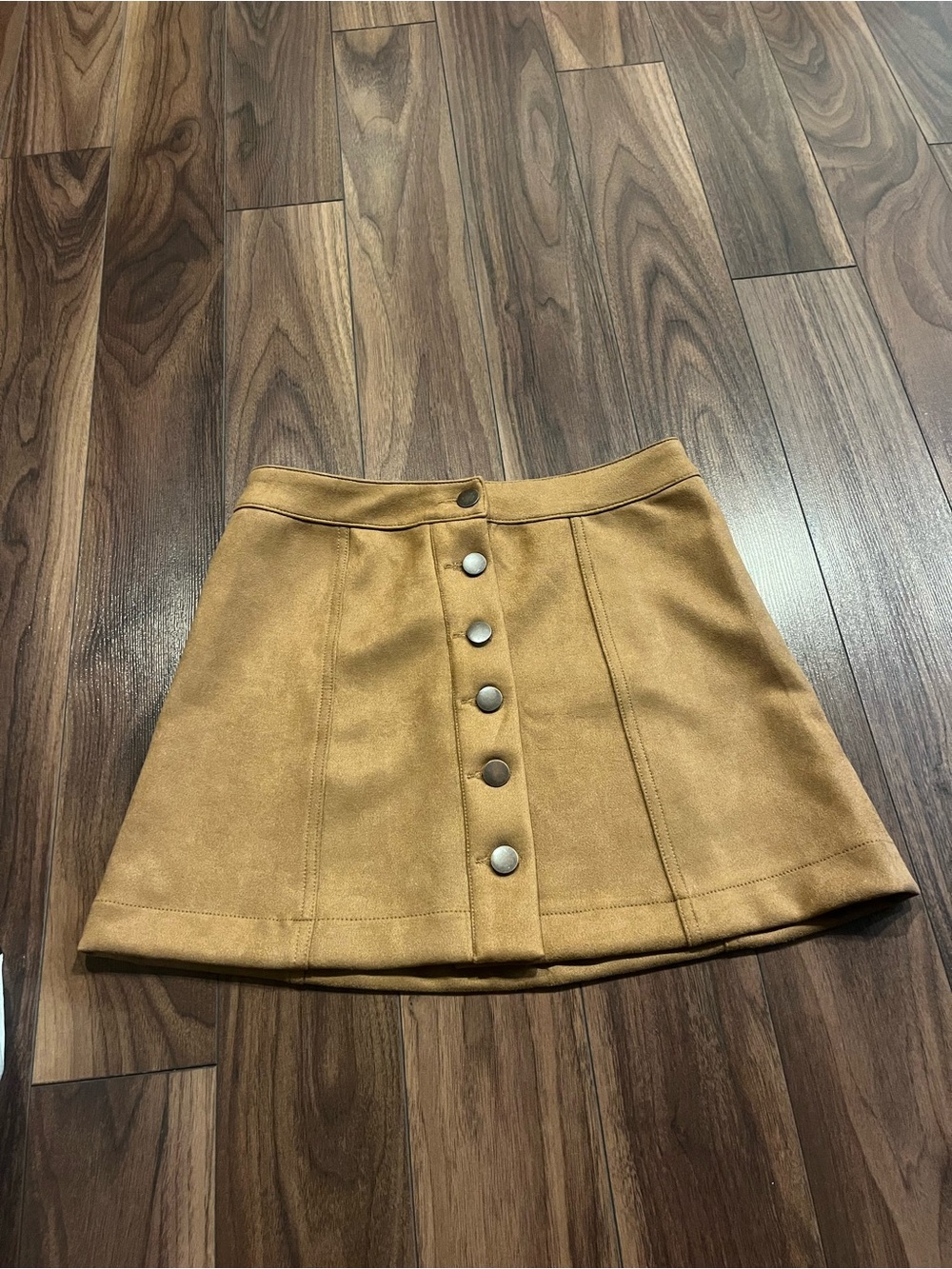 Forever 21 Button-Front Camel A-Line Skirt
